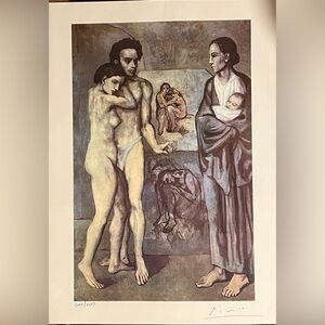 La Vie, 1903 by Pablo Picasso. Hand Signed Original Print With COA